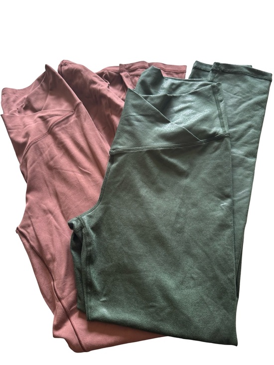 aerie Pants - Lot of 2 Aerie high-waisted crossover flare Green Shiny Crossover Leggings